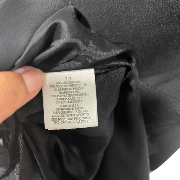 Talbots Shift Dress Chiffon Hem Trim Back V Neck Zip with Jeweled Detail 14 P - Picture 7 of 9